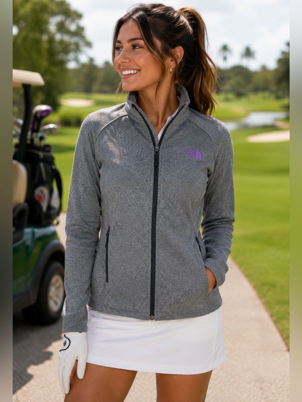 THE NORTH FACE Grey Purple Windfall Jacket XS